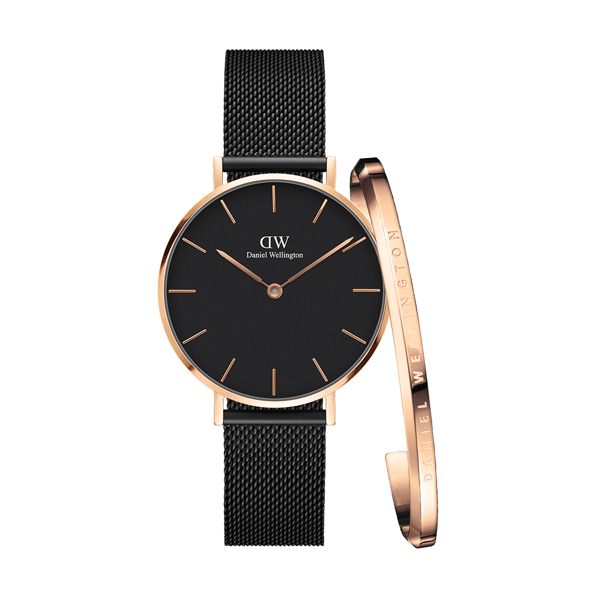 dw官网 dw手表官网 dw中国官网 dw官方旗舰店 DW DW官网 Bundle W+B Petite Black Ashfield RG 32mm+Classic Bracelet White RG S