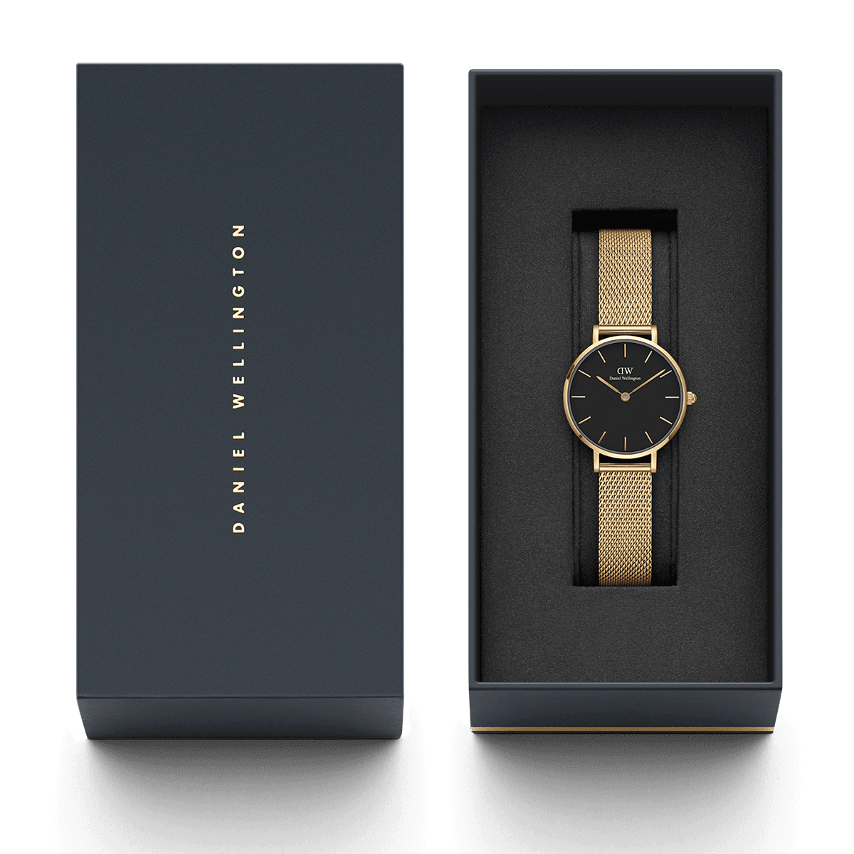 dw官网 dw手表官网 dw中国官网 dw官方旗舰店 DW DW官网 Watch Petite Black Evergold Gold 28mm