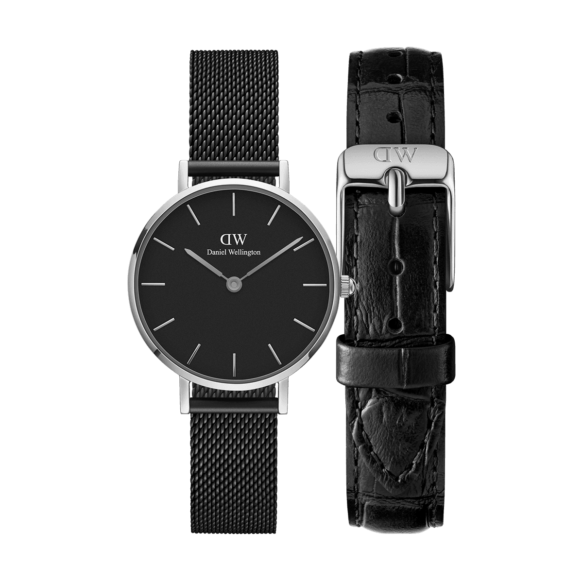 dw官网 dw手表官网 dw中国官网 dw官方旗舰店 DW DW官网 Bundle W+S Petite Black Ashfield Silver 28mm+Reading Silver 12mm