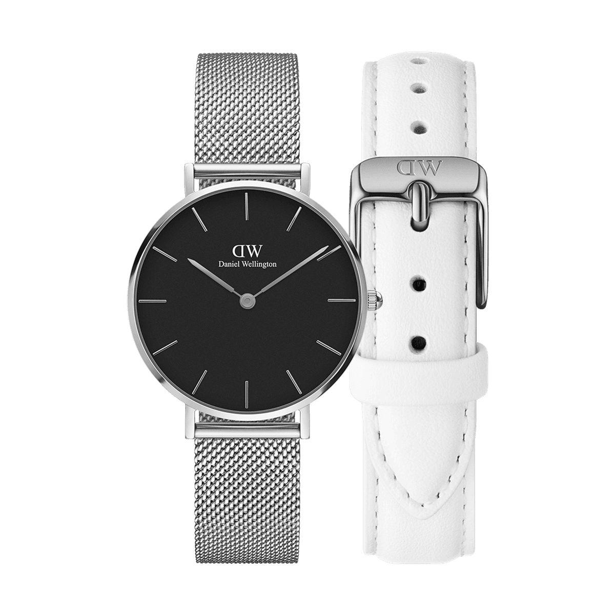 dw官网 dw手表官网 dw中国官网 dw官方旗舰店 DW DW官网 Bundle W+S Petite Black Sterling Silver 32mm+Bondi Silver 14mm